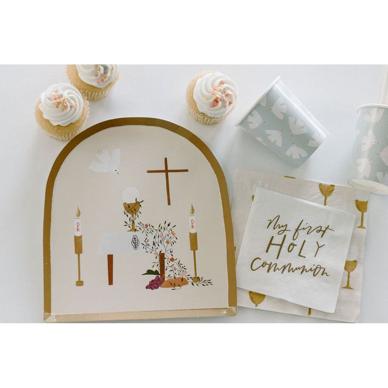 Be A Heart First Communion Dinner Plates Disposable Tableware Dark Gray
