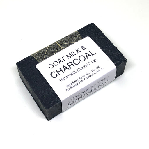 Soaplandia Soap Store Goat Milk & Charcoal Goodness Soap, Unscented Bar Soap White Smoke