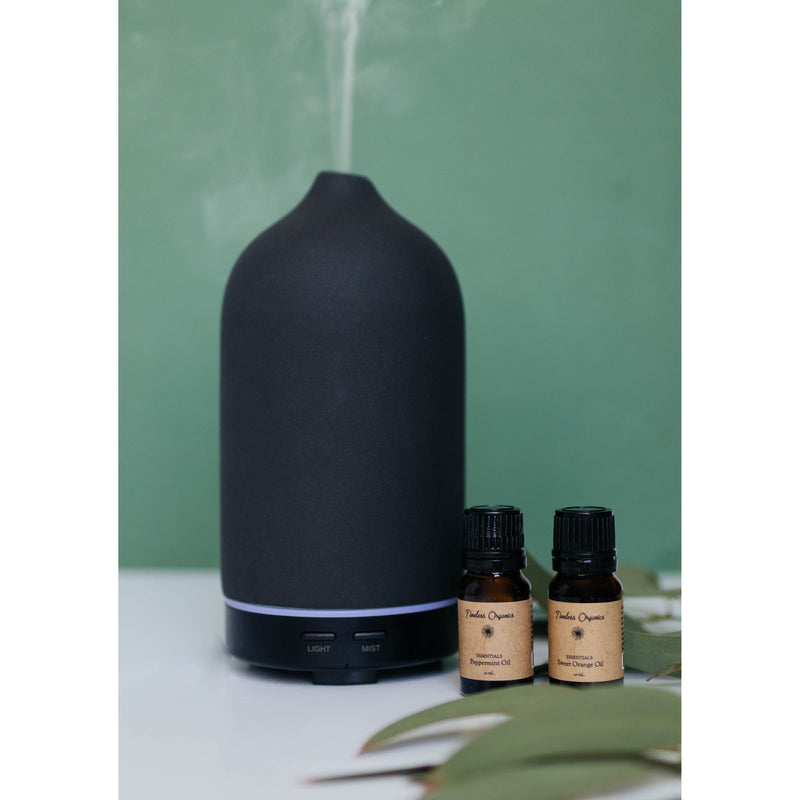 Timeless Organics Skin Care Ceramic Diffuser Slate Gray White Ceramic,Black Ceramic