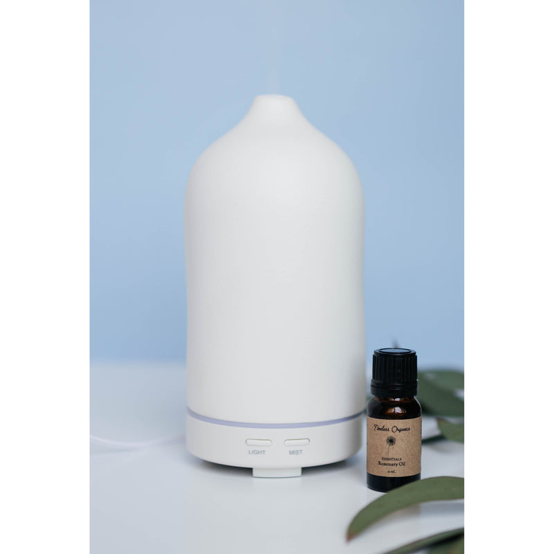 Timeless Organics Skin Care Ceramic Diffuser Light Steel Blue White Ceramic,Black Ceramic