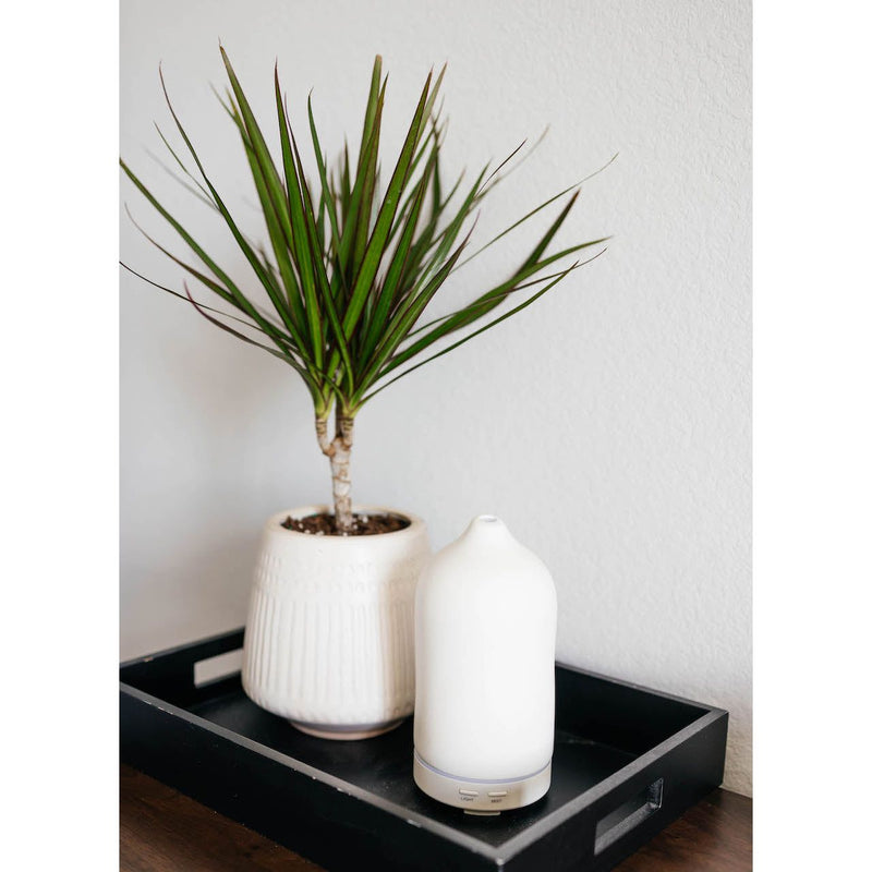 Timeless Organics Skin Care Ceramic Diffuser Light Gray White Ceramic,Black Ceramic