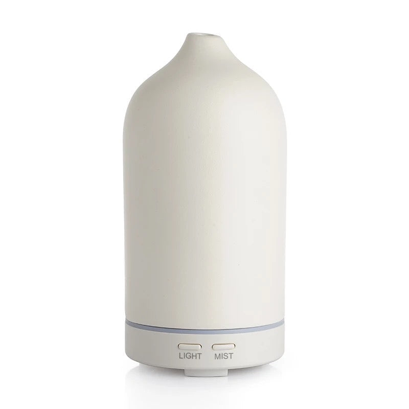 Timeless Organics Skin Care Ceramic Diffuser Light Gray White Ceramic