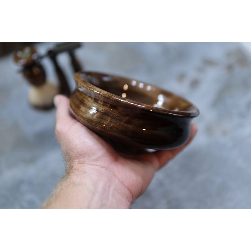 CreationsByWill Walnut Lather Bowl Lather Bowl Light Slate Gray
