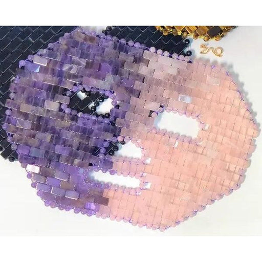 ZAQ Skin & Body AMETHYST CLARITY + ROSE QUARTZ SELF-LOVE FACE MASK - Handmade Light Gray Rose Quartz + Amethyst