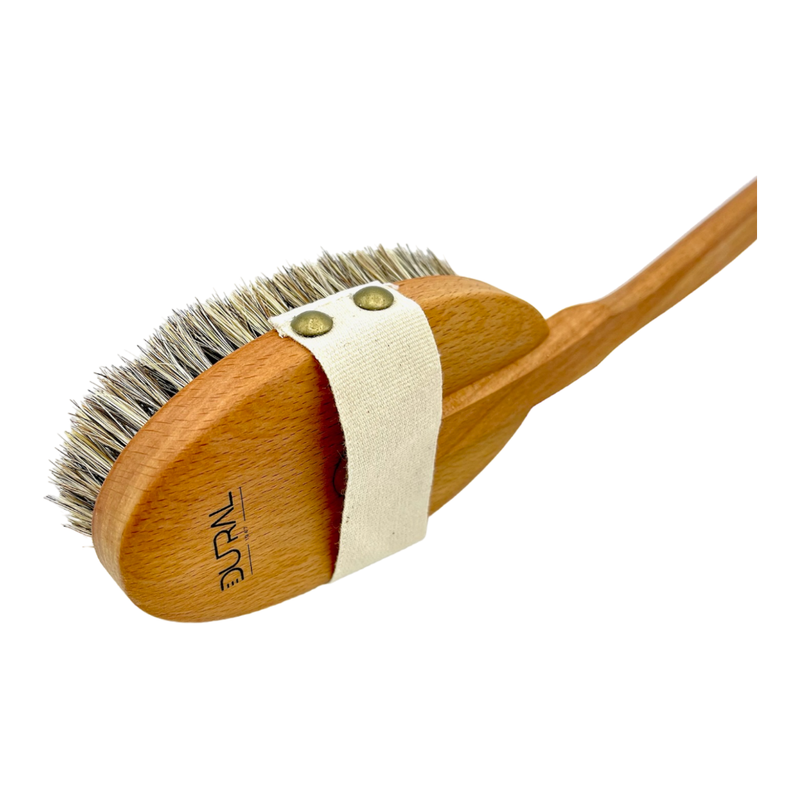 Dural Dural Steamed Beech Wood Bath Brush With Horse Hair / Sisal Bristles Bath Brush Dark Goldenrod