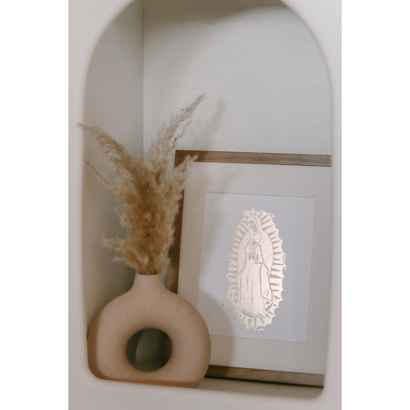 Be A Heart Our Lady of Guadalupe 8x10 Gold Leaf Print Posters, Prints, & Visual Artwork Gray