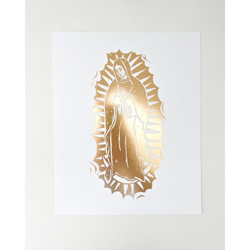 Be A Heart Our Lady of Guadalupe 8x10 Gold Leaf Print Posters, Prints, & Visual Artwork Lavender