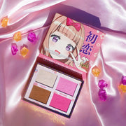 Rude Cosmetics Manga Collection Face Palette Face Palette Rosy Brown Clever Kirei-Sama,Purr-fect Neko-Chan,Rebel Rudeko,Sweetheart Sawa-Chan