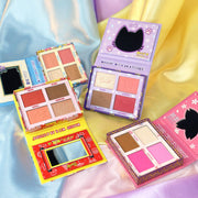 Rude Cosmetics Manga Collection Face Palette Face Palette Light Gray Clever Kirei-Sama,Purr-fect Neko-Chan,Rebel Rudeko,Sweetheart Sawa-Chan