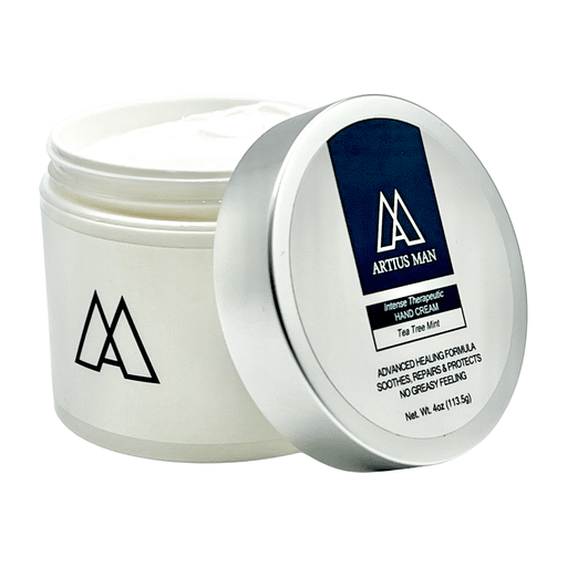 Artius Man Intense Therapeutic Hand Cream For Men - Tea Tree Mint Light Gray 4oz