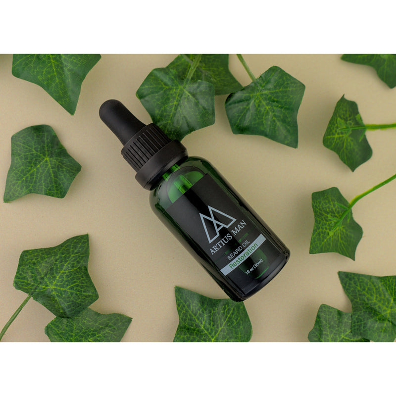 Artius Man Restoration Beard Oil – Oud & Sandalwood Cologne-Style Beard Conditioning Oil (1 oz) Beard Oil Rosy Brown