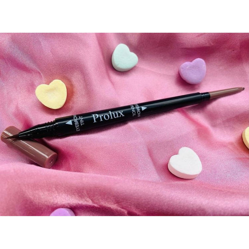 Prolux Cosmetics 2 in 1 Eyebrow Pencil eye brow pencil Pale Violet Red #1-Dark Brown,#2-Medium Brown