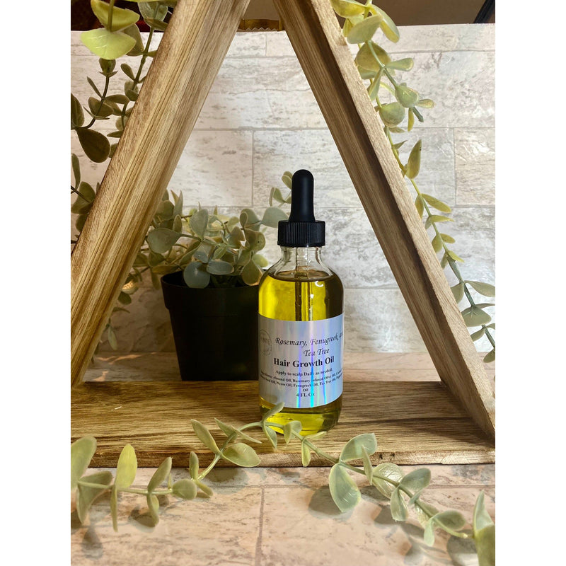shuntebathandbody Hair Growth Oil with Tea Tree, Fenugreek, and Rosemary Infused Olive Oil Light Gray