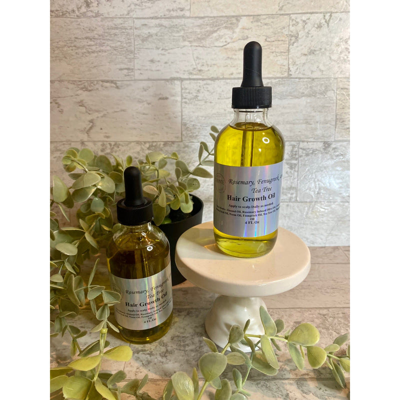 shuntebathandbody Hair Growth Oil with Tea Tree, Fenugreek, and Rosemary Infused Olive Oil Gray