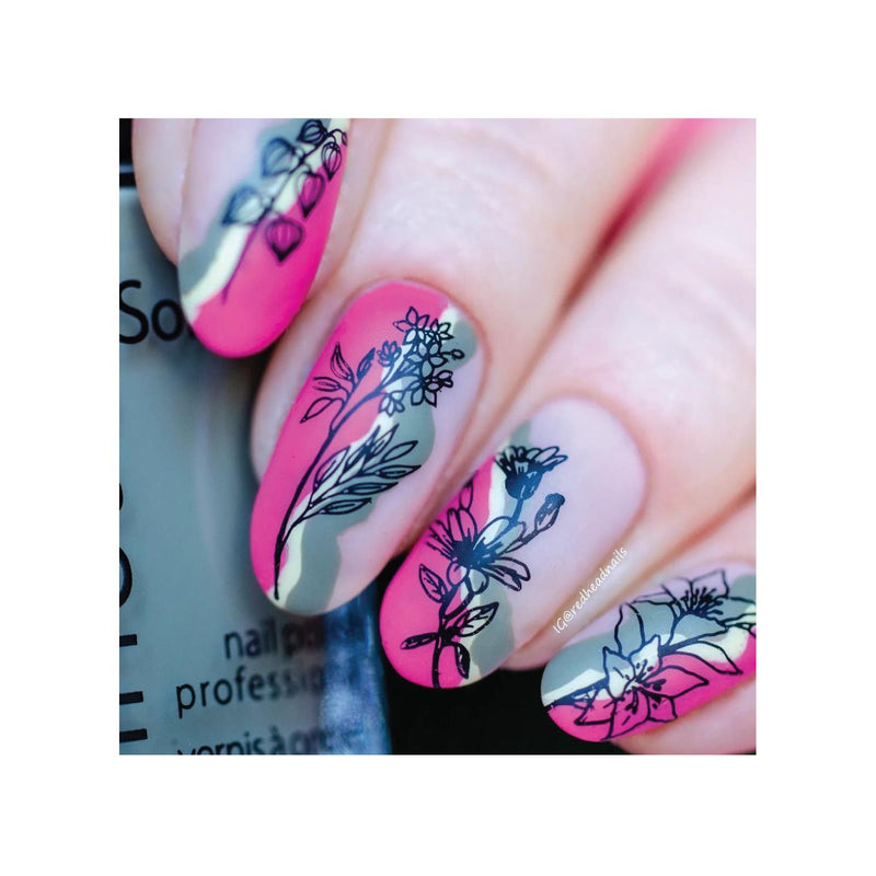 UberChic Beauty Flora & Fauna Stamping Plate Gray