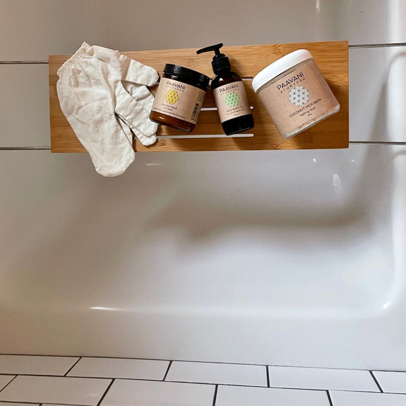 Paavani Ayurveda Bath Stack | Ayurvedic Self-Care Ritual for Body, Mind, Spirit & Skin simple Rosy Brown Vata - for dry skin / Small/Medium / Glass Jar,Vata - for dry skin / Small/Medium / Compostable Refill,Vata - for dry skin / Large / Glass Jar,Vata - for dry skin / Large / Compostable Refill,Pitta - for sensitive skin / Small/Medium / Glass Jar,Pitta - f