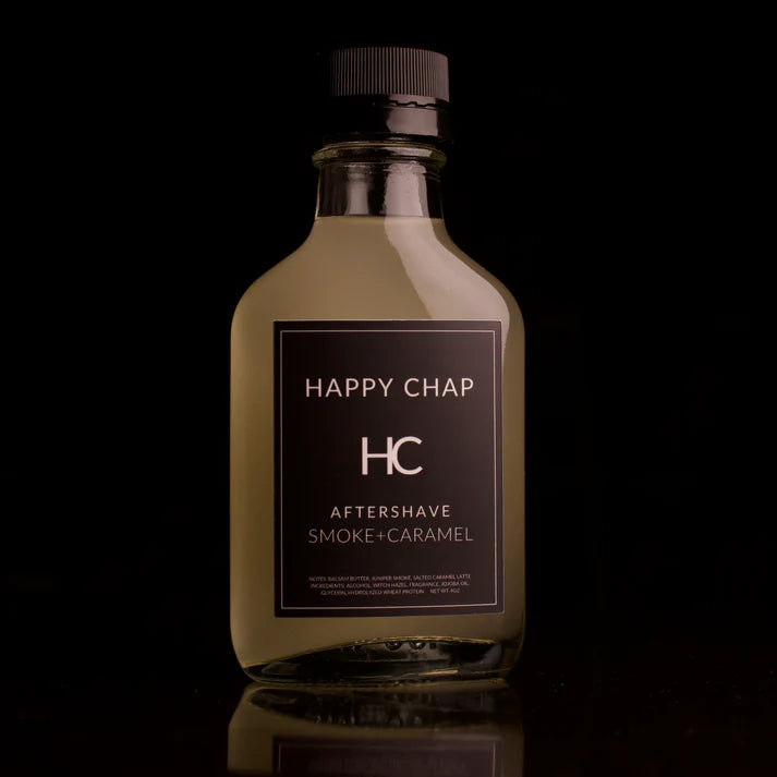 Happy Chap Happy Chap Smoke + Caramel Shaving Collection Shaving Set Black Aftershave Splash 4oz