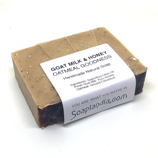 Soaplandia Soap Store Goat Milk & Honey Oatmeal Goodness Soap, Unscented Bar Soap Gray
