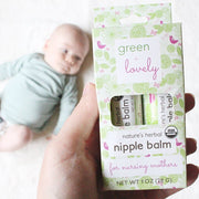 Green + Lovely Calming Nature's Herbal Nursing Nipple Balm - Breastfeeding Essential - 1 oz. Nipple Cream Dark Olive Green