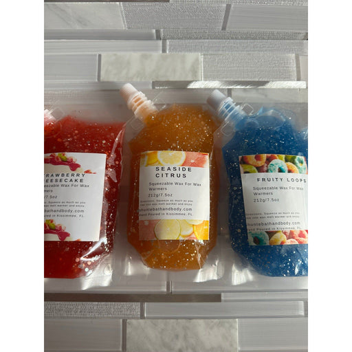shuntebathandbody New Highly Fragrant  Squeezable Wax Melts Dark Gray Seaside Citrus,Strawberry Cheesecake,Fruit Loops,Macintosh Apple,Pumpkin Vanilla Smore's,Autumn Leaves,Evergreen Forest,Grandma's Cranberry Jam,Seasalt Agave,Christmas Cabin,Sweater Weather,Toasted Pine Cone,Vanilla Burbon,Vanilla Chai,Apple Cider,Pepperm