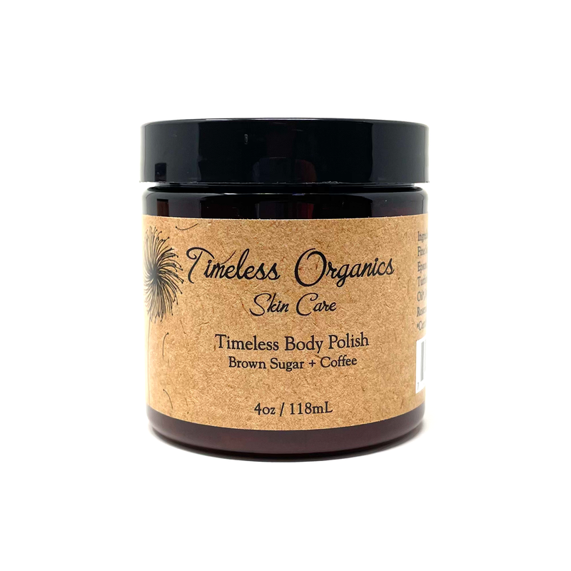 Timeless Organics Skin Care Body Polish - Coffee + Mocha Scrub Dark Khaki