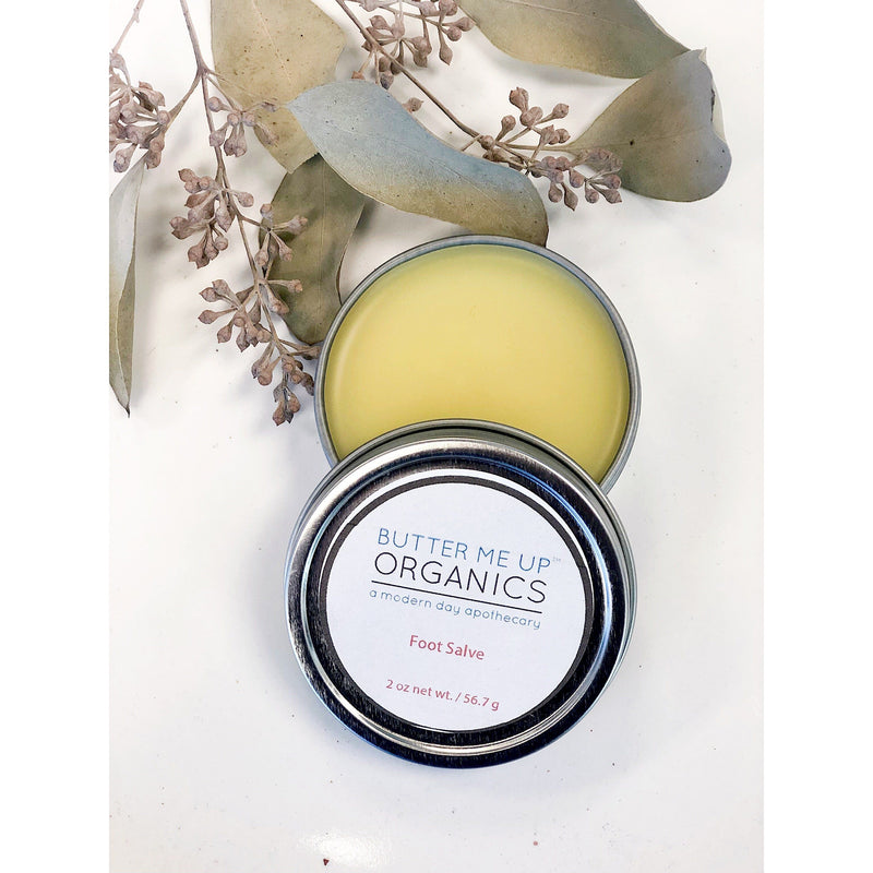 Butter Me Up Organics Foot Salve/ Dry Cracked Feet / Heel Salve / Foot Butter Body Light Gray