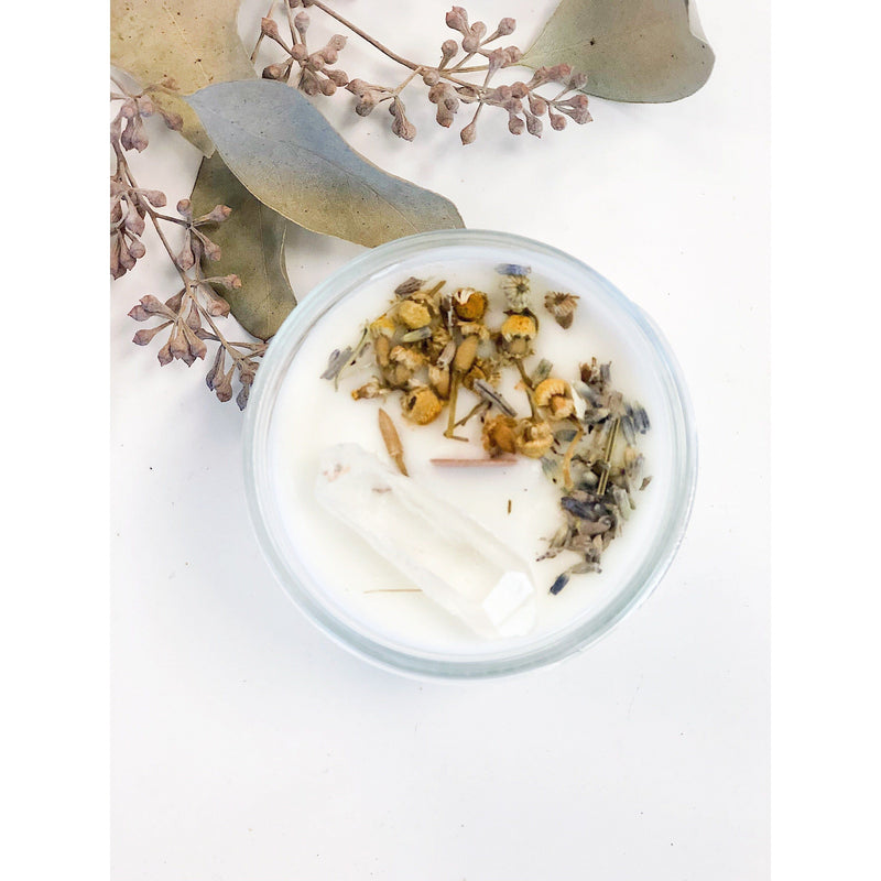 Butter Me Up Organics Peace Candle / Serenity Candle / Intention Candle / Ritual Candle / Crystal Candle / Pretty Candle / Organic Soy Wax Candle / Botanicals Metaphysical Beige