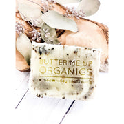 Butter Me Up Organics Harmony Soap- Lavender, Patchouli and Vanilla PALM FREE Soap Antique White Harmony Soap,Harmony Soap + Stained Wood Bamboo Soap Dish