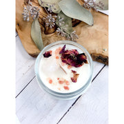 Butter Me Up Organics Love Spell / Intention Candle/ Ritual Candle / Love and Light / Rose Quartz / Crystal Candle Metaphysical Light Gray Single Candle,Full Set