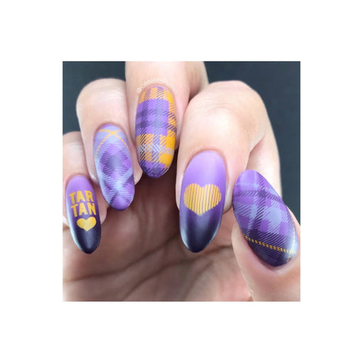 UberChic Beauty Pretty In Plaid-02 Stamping Plate Gray