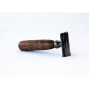CreationsByWill Hand turned Walnut Wood Double Edge Safety Razor Double Edge Razor White Smoke Brass,Red Brass,Gold,Gunmetal,chrome