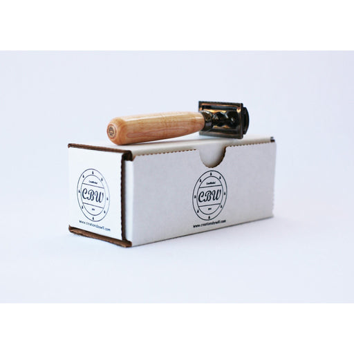CreationsByWill Maple Wood Double Edge Razor Double Edge Razor Lavender chrome,gold,gunmetal,red brass,brass