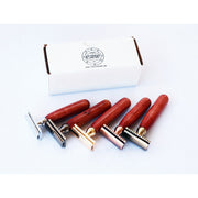 CreationsByWill Red Cedar Wood Double Edge Razor Double Edge Razor White Smoke chrome,gold,gunmetal,red brass,brass