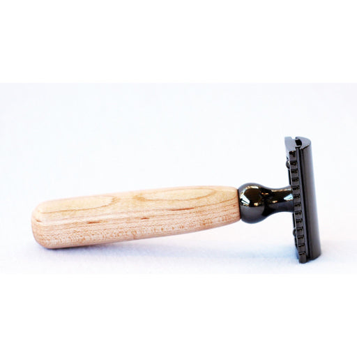 CreationsByWill Maple Wood Double Edge Razor Double Edge Razor White Smoke chrome,gold,gunmetal,red brass,brass