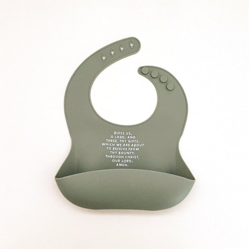 Be A Heart Meal Blessing Silicone Bib Bibs White Smoke Butter Yellow,Sage Green,Smoky Blue,Peach,Powder Blue,Cornflower Blue,Rose Pink,Mustard Yellow,Bubblegum Pink,Ube Purple