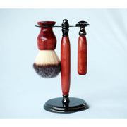 CreationsByWill Aromatic Red Cedar Wood Hand Crafted Shave Set, safety razor, 26mm lather brush and a matching shave stand. Shave Set Lavender