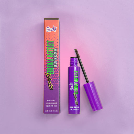 Rude Cosmetics Ultimate Brow Artist Brow Mascara Eyebrows Plum Warm Taupe,Hazel,Natural Brown,Black Brown