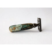 CreationsByWill Buckeye Burl Wood Hand Crafted Shave Set with 'Travel to Jupiter'( pearl)Resin safety razor, 26mm lather brush and a matching shave stand. Shave Set Lavender