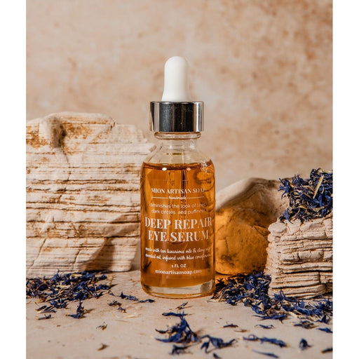 MION Artisan Soap Co. Deep Repair Eye Serum | Infused With Blue Cornflowers Gray
