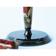 CreationsByWill Buckeye Burl Shave Set with Gold and red swirl  Resin safety razor, 26mm lather brush and a matching shave stand. Shave Set Dark Slate Gray