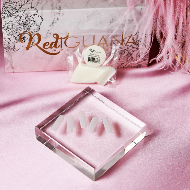 Red Iguana LLC Base Nail Tips for Silicone Practice Hands 2.0 Hand Thistle For Middle Finger,For Thumb