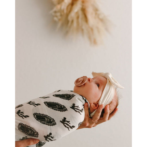 Be A Heart Our Lady of Guadalupe Muslin Swaddle Baby Blanket Swaddle Gray
