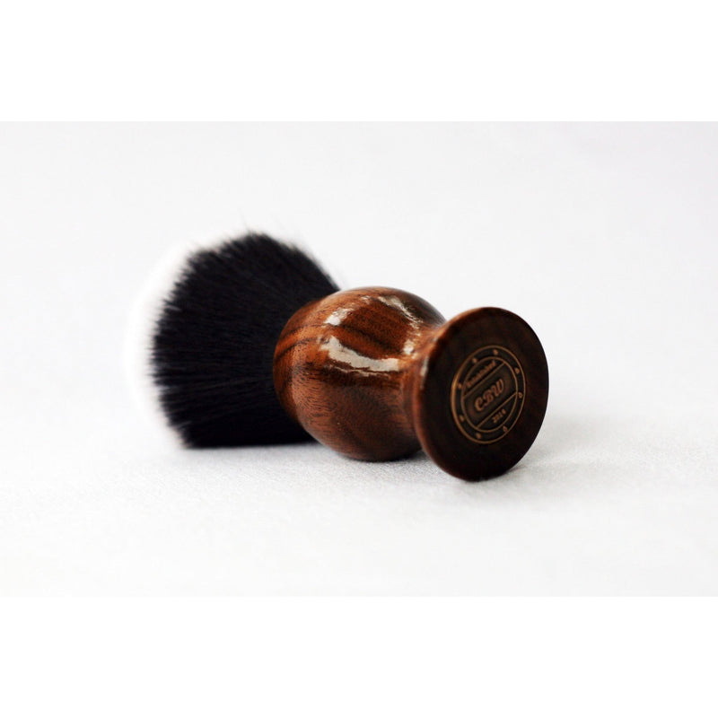 CreationsByWill Walnut Tuxedo shave Brush Lather Brush Black