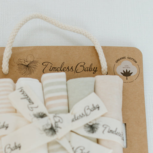 Timeless Organics Skin Care Baby Washcloths Light Gray