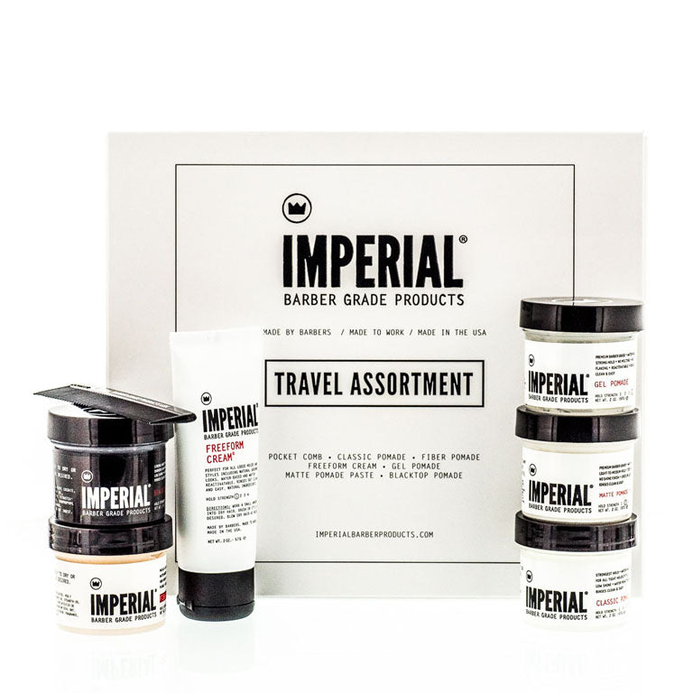 Imperial Barber Products Travel Assortment Bundle White Smoke