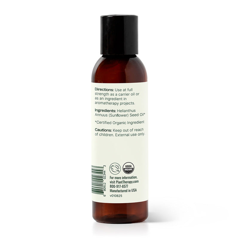 Plant Therapy Organic Sunflower Carrier Oil Body Care White Smoke 4 oz