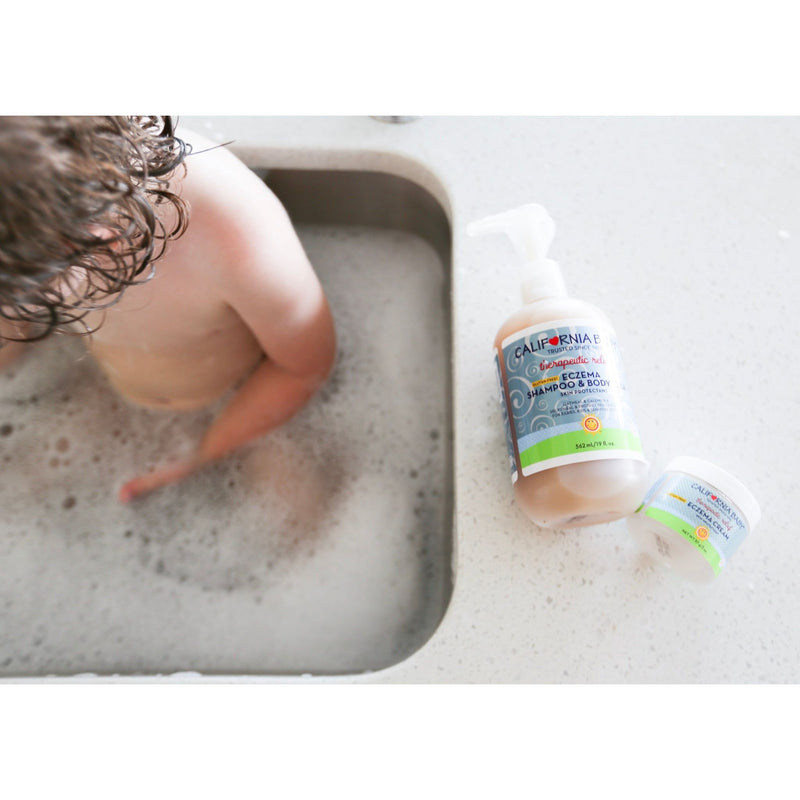 California Baby Eczema Cream + Wash Bundle Eczema Lavender 8.5oz Eczema SBW + 2oz Eczema Cream,19oz Wash + 4oz Cream