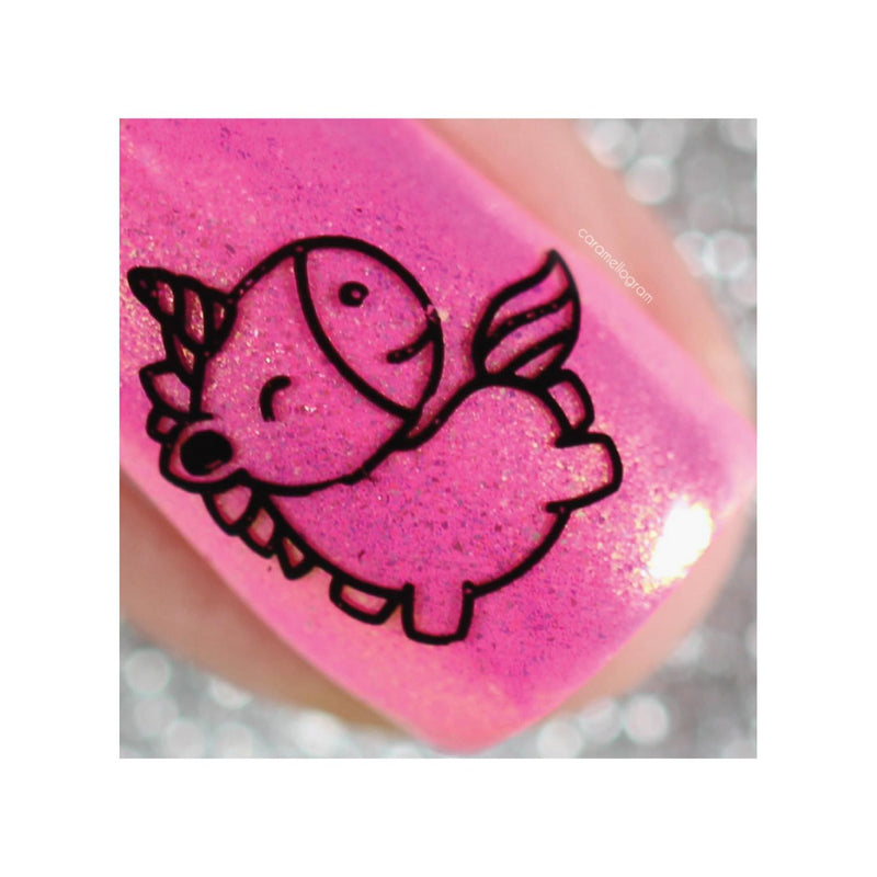UberChic Beauty Unicorn Love-02 Stamping Plate Pale Violet Red