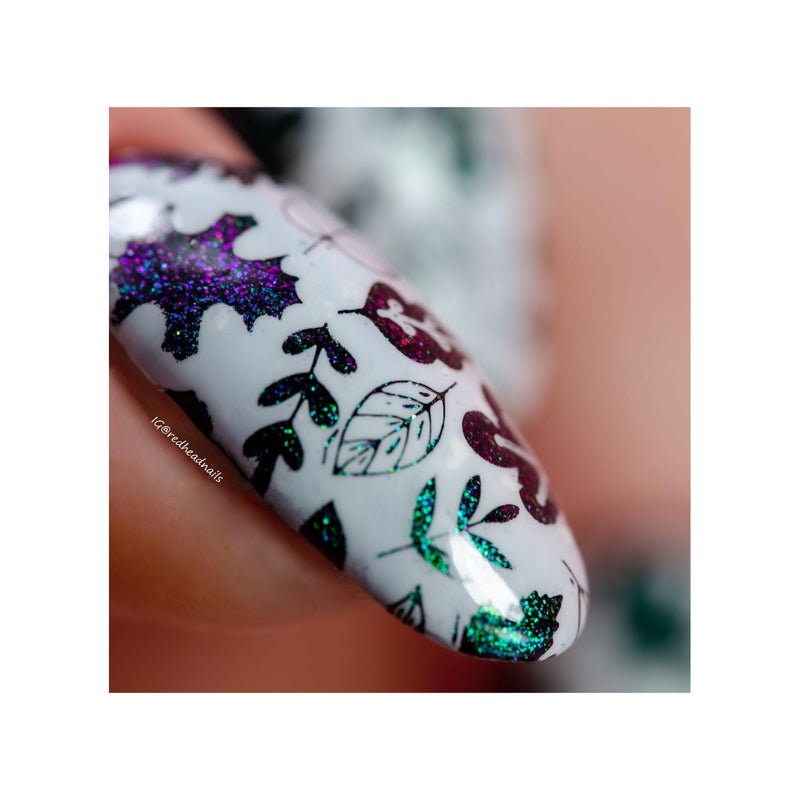 UberChic Beauty I Always Fall For Autumn Stamping Plate Dark Gray