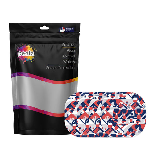 Peelz Ice Hockey Dexcom G7 and Stelo Patch Tape - Pump Peelz Patch Medical Tape White Smoke 4-Pack (Set of 4 Patches)